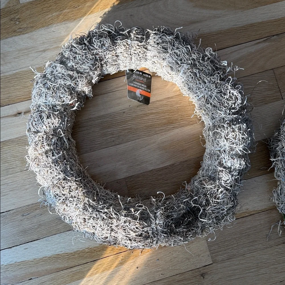 NWT Bundle of 2 - 14” Ashland Moss Gray Wreaths